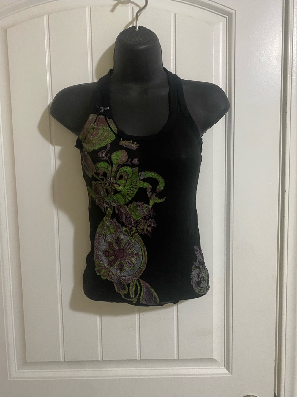 Y2K DKNY Floral Print Racerback Tank Top